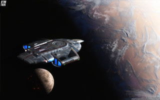 Spaceship flying planet sky moon - a moon in the background free wallpaper