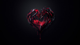 Heart blood dripping gothic 3d - blood free wallpaper