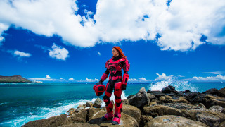 Eve rider red black suit - cosplay free wallpaper for desktop