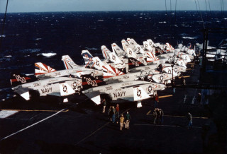 Fighter jets aircraft carrier ocean - kodachrome free wallpaper