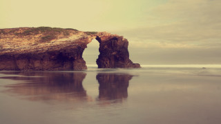 Rock formation reflection lighthouse sunset - a light house free wallpaper