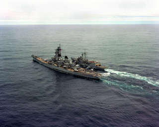 Large ship ocean smaller boat 3 - douglas robertson bisset free wallpaper