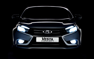 Black car white license headlights - bumper free wallpaper