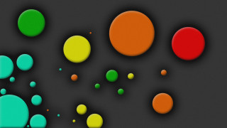 Colored balls black background bauhaus - circle free wallpaper for desktop