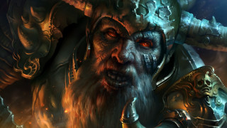 Demon beard fire battle blue - a demon face free wallpaper