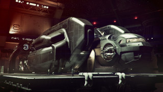 Futuristic vehicle trailer night starry - a futuristic vehicle free wallpaper