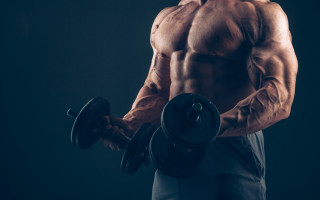 Muscular man dumbbells stock photo - muscular free wallpaper