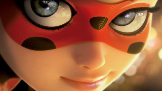 Girl red mask eyes dots - a red mask free wallpaper