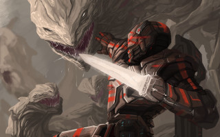 Sci fi hero sword giant - cedric seaut keos masons free wallpaper