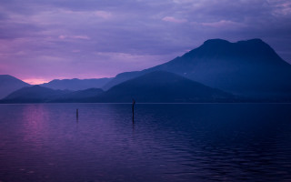 Hudson river mountains sunset purple - a large body of water free wallpaper