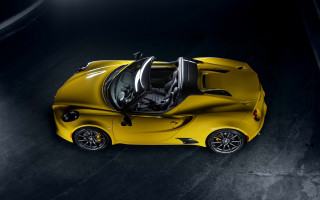 Yellow sports car above dark 3 - ultra high detail free wallpaper for desktop