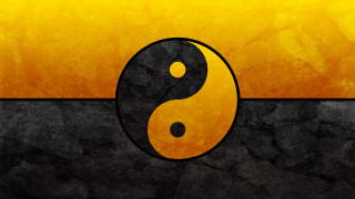 Yellow black yin yang sunset - yang symbol free wallpaper