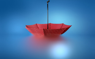 Red umbrella blue surface black - a red umbrella free wallpaper