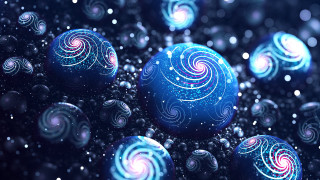Blue balls swirls bubbles space - blue ball free wallpaper