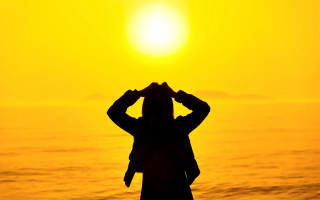 Beach sunset silhouette ocean horizon - david imms free wallpaper