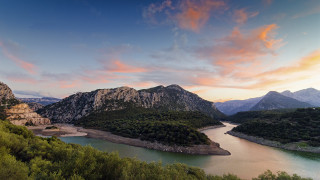 River forest hills mountains sunset - hillside next free wallpaper