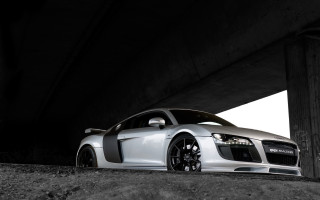 Silver sports car bridge dark - andrew law free wallpaper
