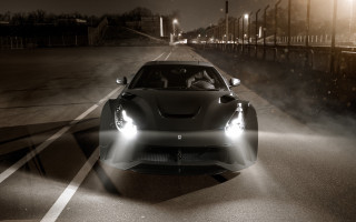 Car fog night headlights photorealism - dark night free wallpaper