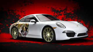 White car tiger painting blood - a tiger free wallpaper for desktop