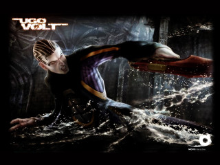 Futuristic man water sword glowing - glowing free wallpaper