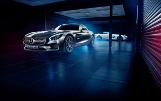 Garage parked car red light - a dark garage free wallpaper for desktop