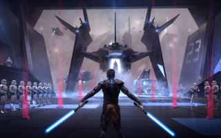 Star wars robot foreground group - a scene free wallpaper for desktop