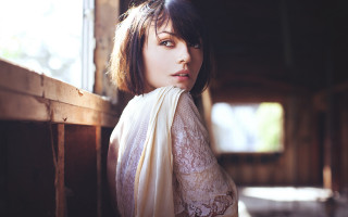Anka zhuravleva woman white shirt - a white scarf free wallpaper