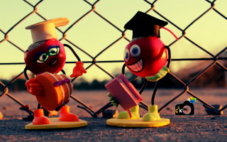 Toyfigurines fence tomato hat claymation - claymation free wallpaper
