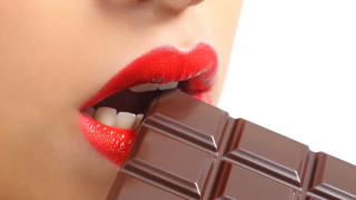 Woman eating chocolate decadent aesthetic - her lip free wallpaper