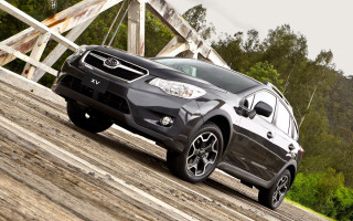 Black suv wooden road bridge - a bridge and trees free wallpaper