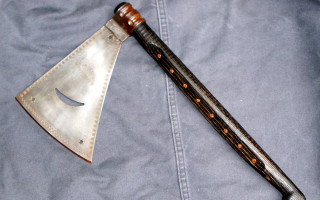 Large metal axe wooden handle - sharp free wallpaper
