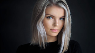 Blonde woman blue eyes black 8 - kai carpenter free wallpaper for desktop