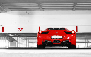 Red sports car parking garage 11 - a parking garage free wallpaper