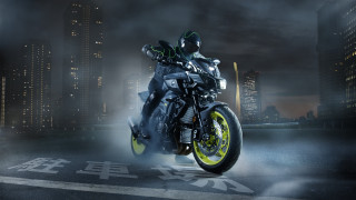 Motorcycle city night skyline aurora - a city skyline in the background free wallpaper