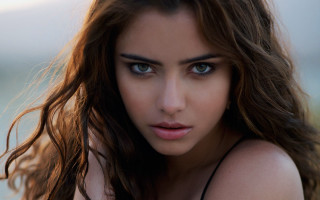 Woman long hair blue eyes 74 - piercing eye free wallpaper