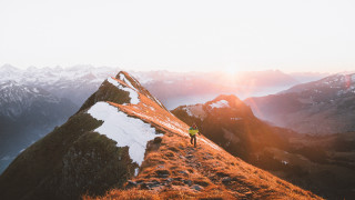 Mountain hiking sunset lake clouds - a view of the mountains free wallpaper for desktop
