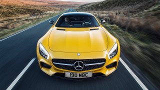 Yellow mercedes sls front country - free cars wallpaper