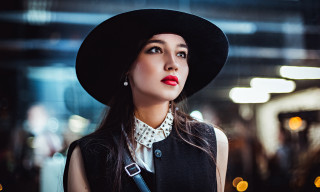 Elina karimova fashion black hat - a red lipstick free wallpaper for desktop