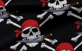 Skull crossbones red hat sword - pattern free wallpaper for desktop