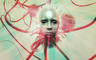 Strange face biomechanical cyberpunk energy - strange free wallpaper for desktop