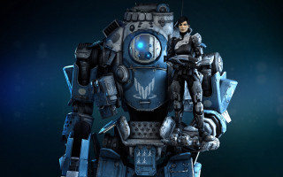 Robot man blue light mecha - a robot free wallpaper for desktop