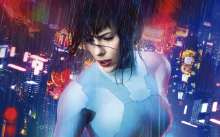 Futuristic city woman cyberpunk night - a red light in the background free wallpaper