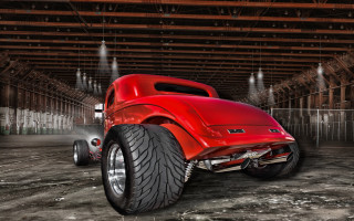 Red car garage smoke matte - ed roth free wallpaper