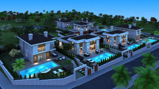 Large house pool trees bushes - a large house free wallpaper