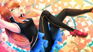 Woman blackdress redshoes floral background - flowery free wallpaper