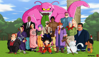 Group people pink monster giant - akira toriyama free wallpaper for desktop