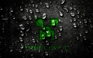 Green water drops workcraft pixel - green letter free wallpaper
