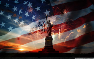 Statue liberty fireworks flag july - firework free wallpaper