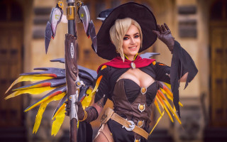 Carla wyzgala overwatch witch costume - a costume holding free wallpaper