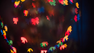 Colorful paper leaves blurry bokeh - delaunay free wallpaper for desktop